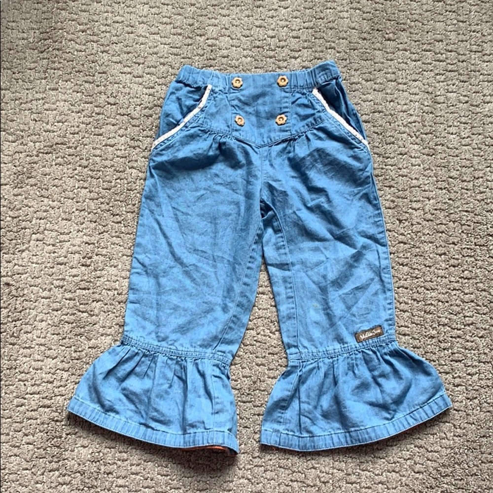 Matilda Jane denim ruffle bottoms